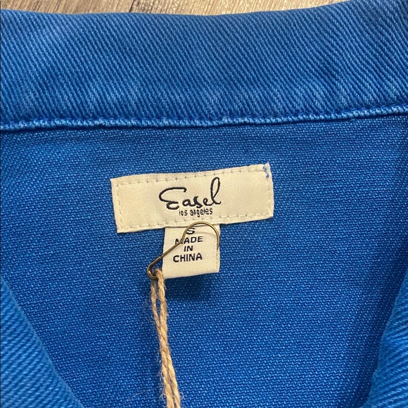 Easel Utility Crop Boxy Jacket Sky Blue Size SMALL - Picture 2 of 11